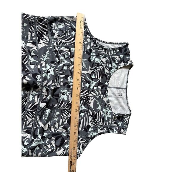 Title Nine Athleisure Sleeveless Dress size L Floral Gray Green - Picture 5 of 11